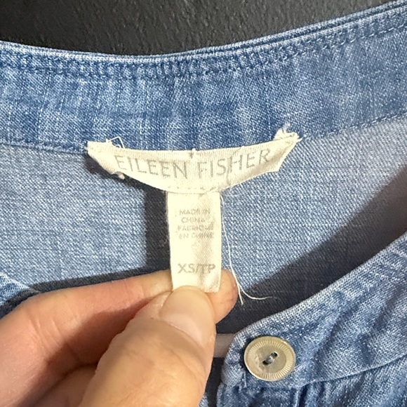Eileen Fisher Chambray Shirt Dress Size: XS Missing belt - Picture 4 of 7